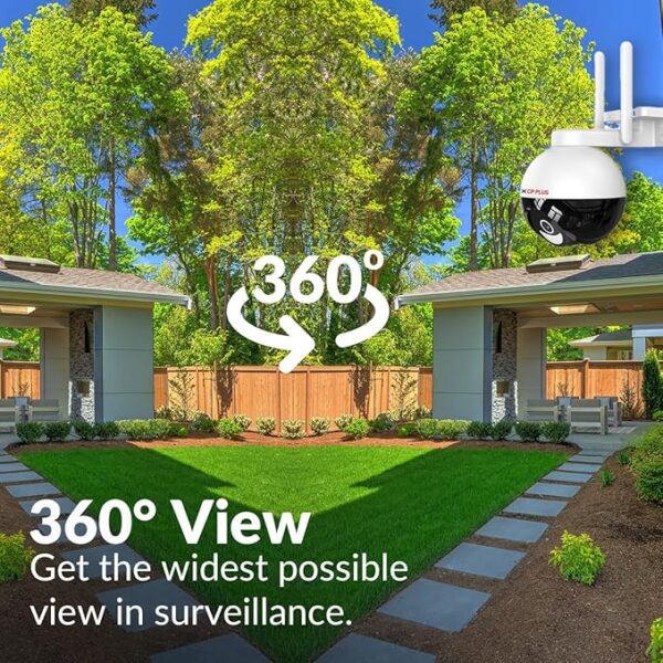 CP PLUS 4MP Wi-fi Full Color Outdoor Smart Security Camera | 360˚ with Pan & Tilt | Two Way Talk | Human Detection | Night Vision | Supports SD Card (Up to 128 GB) | Alexa & OK Google - CP-Z43A - Image 4