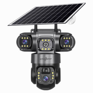 G12 4G Triple Lens 360° Rotating Solar PTZ Security Camera with Color Night Vision & Two-Way Talk