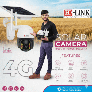 HD-LINK SolarGuard 360 – 4G Wireless Solar Security Camera with 7-Day Battery Backup & IP PRO App