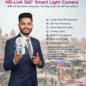 HD-Link 360° Smart Light Bulb Camera — Ultimate Full HD Security with Pan-Tilt & Two-Way Talk