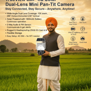 TrueView 3MP 4G Solar Dual-Lens Mini Pan-Tilt Camera