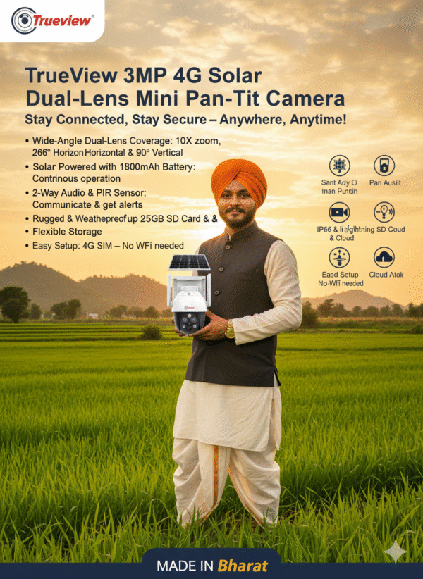 TrueView 3MP 4G Solar Dual-Lens Mini Pan-Tilt Camera