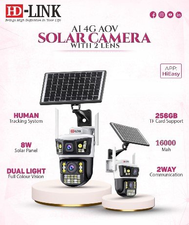 HD-LINK AI 4G AOV Dual-Lens Solar Outdoor PTZ Camera with 16000mAh Battery & Human Auto-Tracking - Image 4