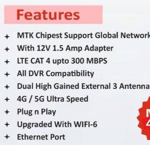 Coreprix CPG-XMT3-A 4G/5G SIM WiFi 6 Router | LTE CAT4 300Mbps | 3 External Antennas | Ethernet Port | Plug & Play - Image 3