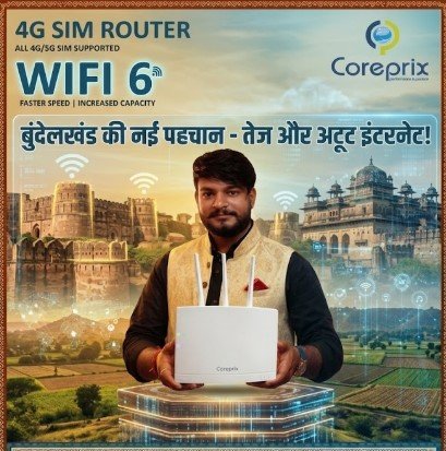 Coreprix CPG-XMT3-A 4G/5G SIM WiFi 6 Router | LTE CAT4 300Mbps | 3 External Antennas | Ethernet Port | Plug & Play - Image 2